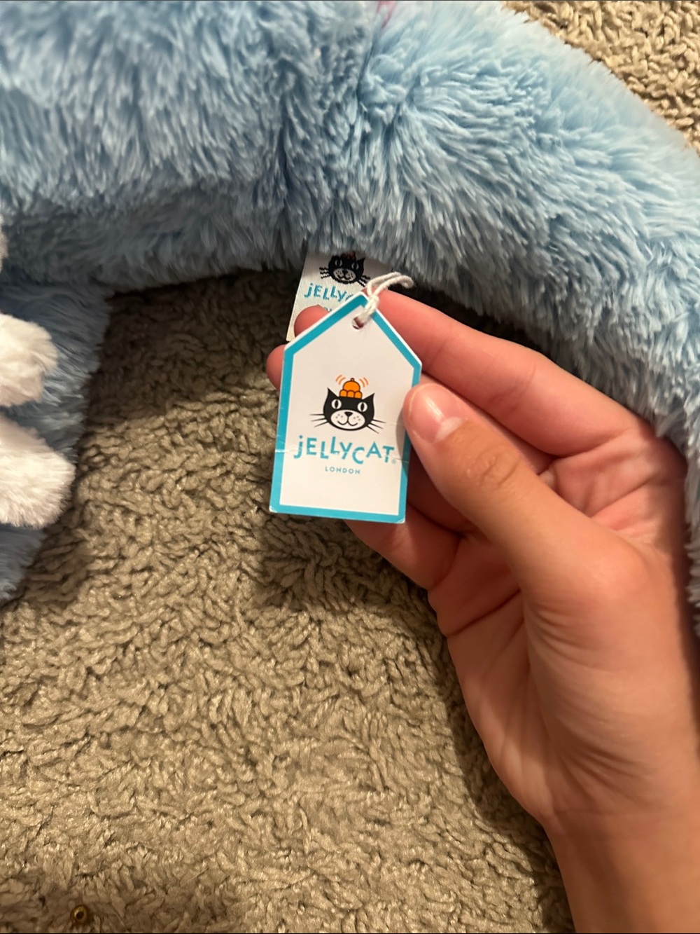Jellycat Blue Plush Dragon Stuffed Toy with White Wings - Picture 2 of 2